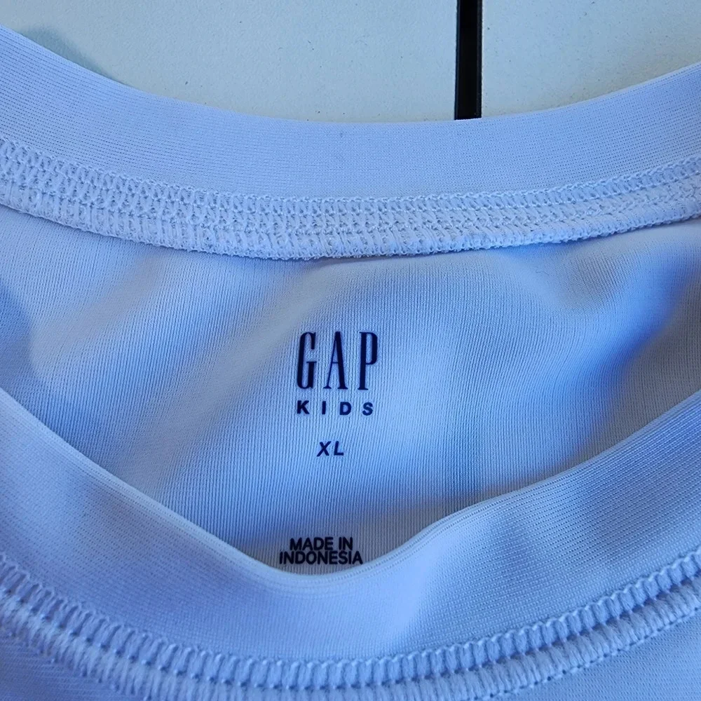 GAP Kids White Green Rush Guard Boy's Long Sleeves Top Shirt Sz XL